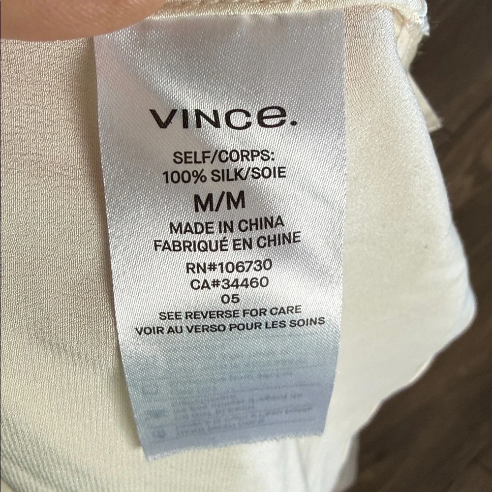 Vince Cream pure silk Blouse size medium - Picture 10 of 14